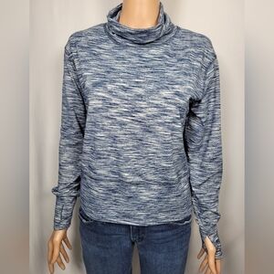 RBX Cowl Neck Blue Pattern Pullover